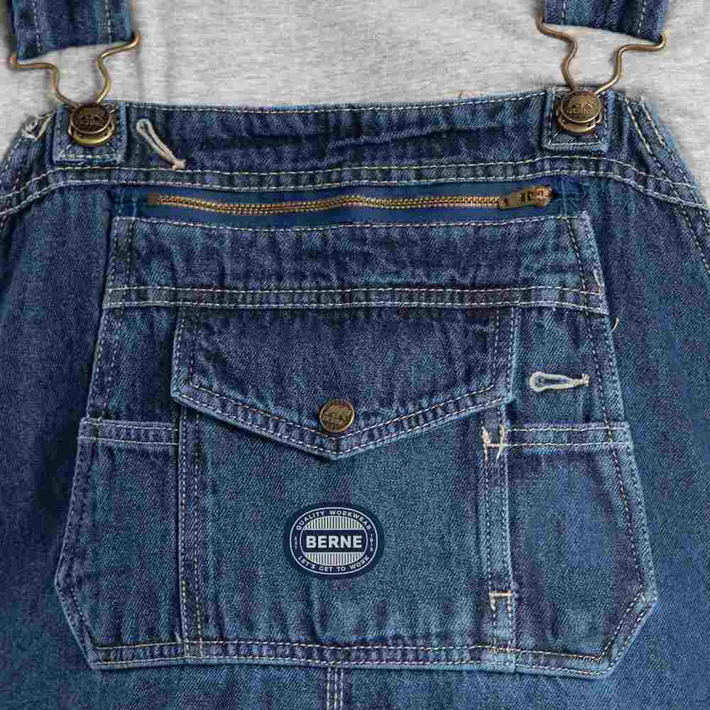 Berne Original Unlined Washed Denim Bib Overall Berne Original Unlined Washed Denim Bib Overall -Allseasons Uniforms Shop BEB910@2