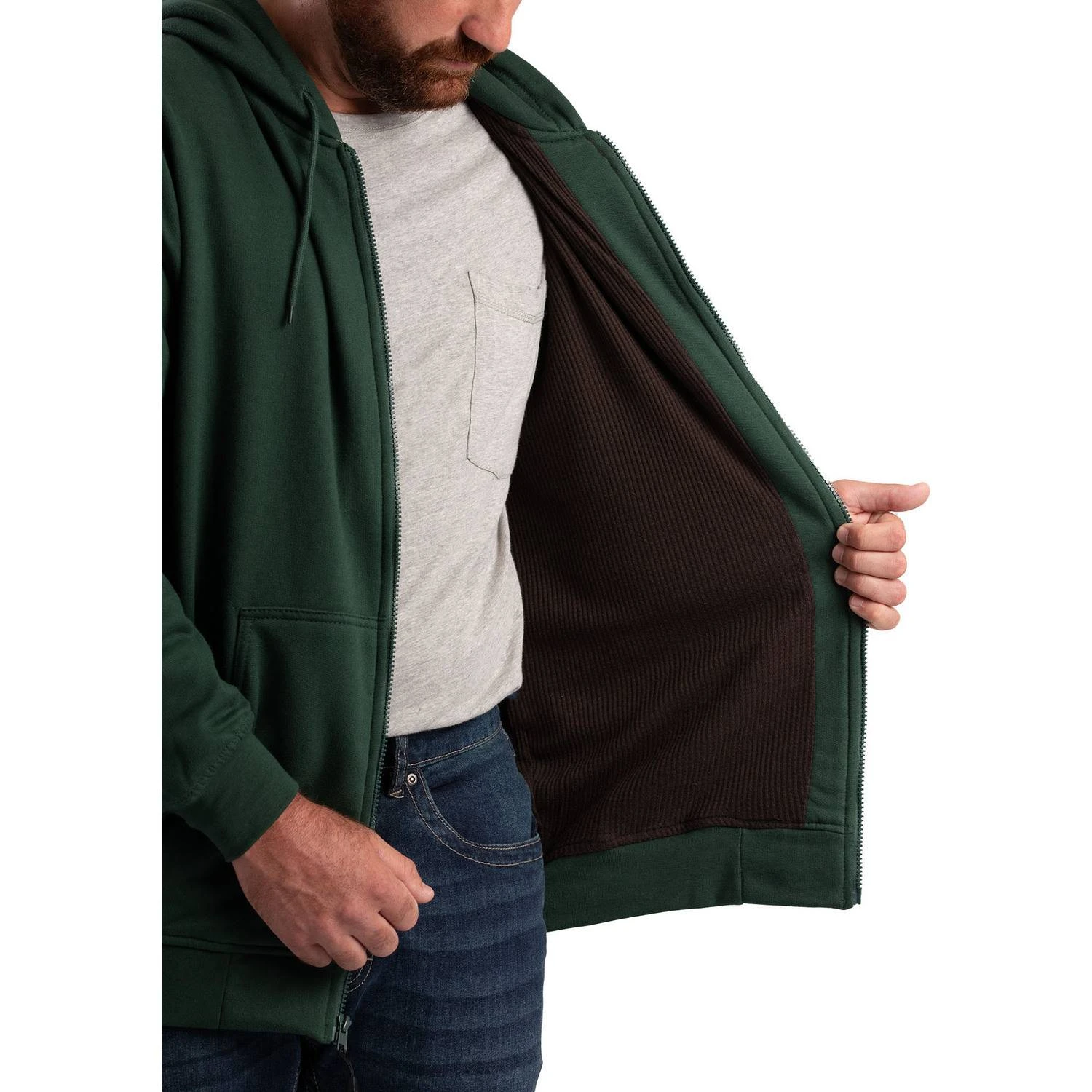 Berne Original Hooded Full Zip Sweatshirt-Thermal Lined Berne Original Hooded Full Zip Sweatshirt-Thermal Lined -Allseasons Uniforms Shop BESZ101@2