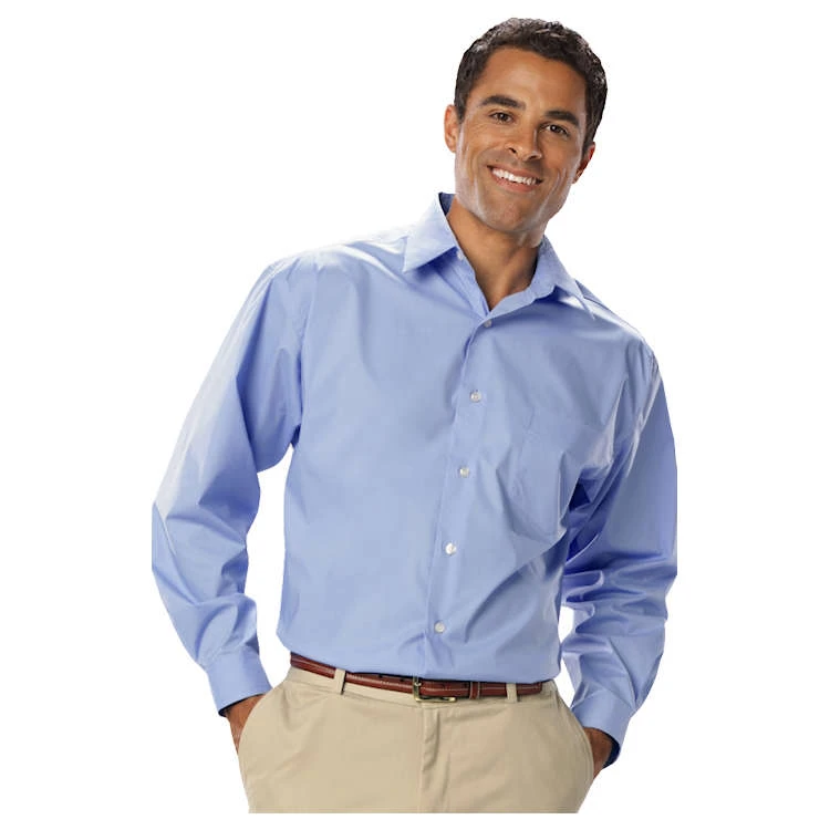 Blue Generation Men's Long Sleeve Stretch Poplin Shirt Blue Generation Men's Long Sleeve Stretch Poplin Shirt -Allseasons Uniforms Shop BG7218