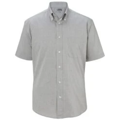 Edwards Men's Pinpoint Oxford Button Down Collar Short Sleeve Shirt