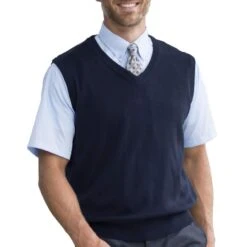 Edwards Unisex V-Neck Acrylic Interlock Sweater Vest 2 Edwards Unisex V-Neck Acrylic Interlock Sweater Vest -Allseasons Uniforms Shop ED4065@2