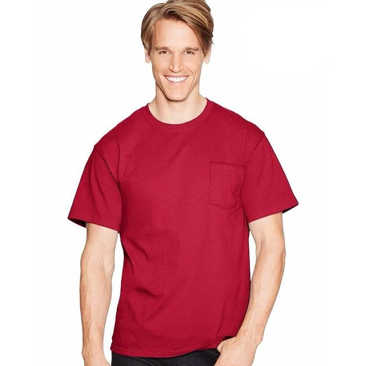 Hanes Tagless 6.0 oz. T-Shirt with Pocket Hanes Tagless 6.0 Oz. T-Shirt With Pocket -Allseasons Uniforms Shop HA5590