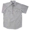 Key Hickory Stripe Logger Shirt, Zip Front, Short Sleeve