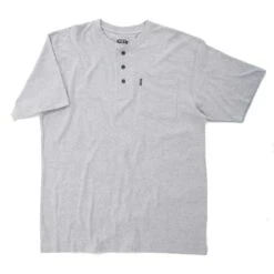 Key Heavyweight 3- Button Henley Pocket T-Shirt, Short Sleeve