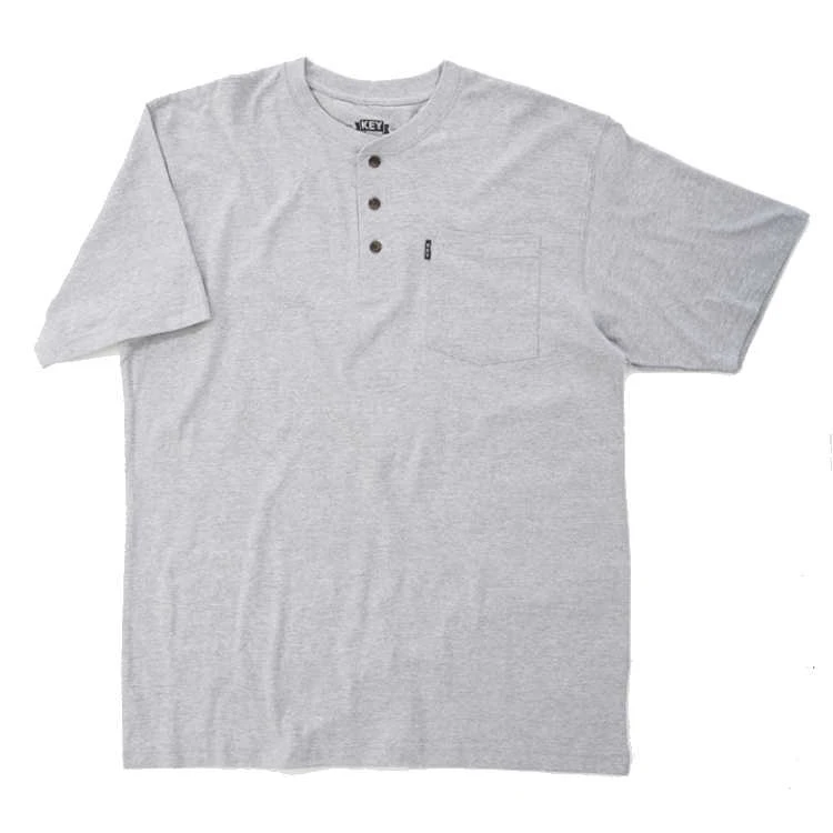 Key Heavyweight 3- Button Henley Pocket T-Shirt, Short Sleeve Key Heavyweight 3- Button Henley Pocket T-Shirt, Short Sleeve -Allseasons Uniforms Shop KE825