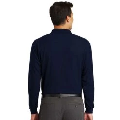 Port Authority® Silk Touch™ Long Sleeve Polo With Pocket -Allseasons Uniforms Shop PAK500LSP@3