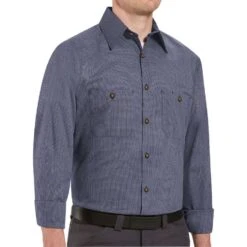 Red Kap Men's Industrial Micro-Check Long Sleeve Work Shirt