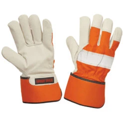 Tough Duck 3M™ Thinsulate™ Insulation Lined Full Grain Hi-Vis Fitters Glove