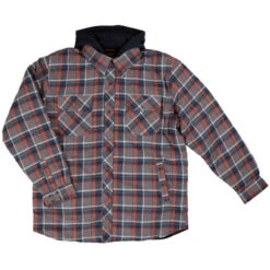 Tough Duck Fooler Front Quilt Lined Flannel Hooded Shirt